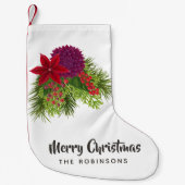 水彩フローラクリスマス スモールクリスマスストッキング (正面)