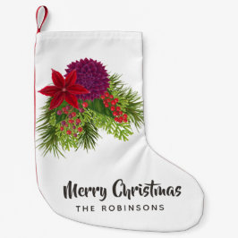 水彩フローラクリスマス スモールクリスマスストッキング