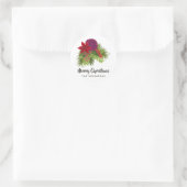 水彩フローラクリスマス ラウンドシール (バッグ)