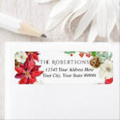 水彩フローラクリスマス |差出人住所 ラベル (インサイチュ)