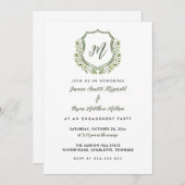 水彩フローラクレスト婚約パーティ 招待状 (正面/裏面)