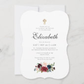 水彩フローラクロスのバプテスマ 招待状 (正面)