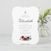 水彩フローラクロスのバプテスマ 招待状 (スタンド正面)