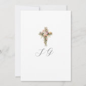 水彩フローラクロスエレガントバプテスマ 招待状 (裏面)