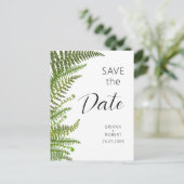 水彩フローラグリーンファ葉ーン インビテーションポストカード (スタンド正面)