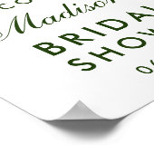 水彩フローラグリーンブライダルシャワーへようこそ ポスター (角)