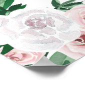 水彩フローラグリーンブライダルシャワーフォトプロップ ポスター (角)