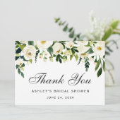 水彩フローラグリーンブライダルシャワー有難う 招待状 (スタンド正面)