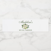 水彩フローラグリーンブライダルシャワー ペットボトルラベル (シングルラベル)