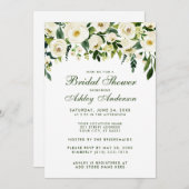 水彩フローラグリーンブライダルシャワー 招待状 (正面/裏面)