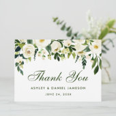 水彩フローラグリーンホワイト結婚ズサンキューユナイテッドGS サンキューカード (スタンド正面)