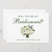 水彩フローラグリーンホワイト結婚ズ花嫁B 招待状 (正面/裏面)