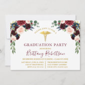 水彩フローラグリーンリーメディカルグラードパーティー 招待状 (正面)