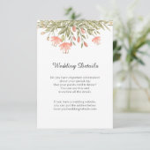 水彩フローラグリーン結婚式レセプション詳細 エンクロージャーカード (スタンド正面)