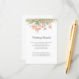 水彩フローラグリーン結婚式レセプション詳細 エンクロージャーカード