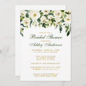 水彩フローラグリーン金ゴールドブライダルシャワー招待状 招待状 (正面/裏面)