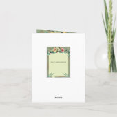 水彩フローラグリーン&ピンク結婚ズありがとう サンキューカード (裏面)