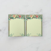 水彩フローラグリーン&ピンク結婚ズありがとう サンキューカード (内部)