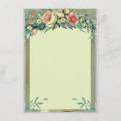 水彩フローラグリーン&ピンク結婚ズメニュー メニュー (裏面)