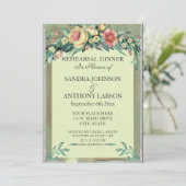 水彩フローラグリーン&ピンク結婚式招待状 招待状 (スタンド正面)