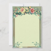 水彩フローラグリーン&ピンク結婚式招待状 招待状 (裏面)