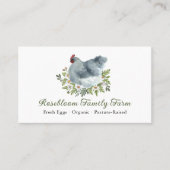 水彩フローラグレーチキンヘンファームフレッシュエッグ 名刺 (正面)