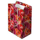 水彩フローラコラージュハッピーバースデー ミディアムペーパーバッグ (裏面アングル)