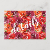 水彩フローラコラージュ結婚ズゲスト詳細 エンクロージャーカード (正面)