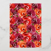 水彩フローラコラージュ結婚式招待状 箔招待状 (裏面)