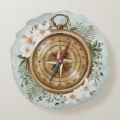 水彩フローラコンパスキッズ子供部屋 ラウンドクッション (裏面)