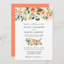 水彩フローラコーラルグリーン結婚リー