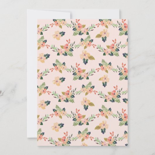 水彩フローラコー結婚ナー 招待状 (裏面)