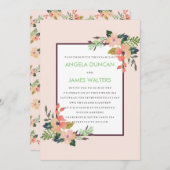 水彩フローラコー結婚ナー 招待状 (正面/裏面)