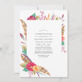 水彩フローラサファリお祝いの写真 招待状 (正面)