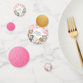 水彩フローラサファリアニマルズ牡丹誕生日 コンフェッティ