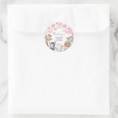 水彩フローラサファリアニマルズ牡丹誕生日Cl ラウンドシール (バッグ)