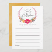 水彩フローラサファリベイビーシャワーママアドバイス アドバイスカード (正面/裏面)