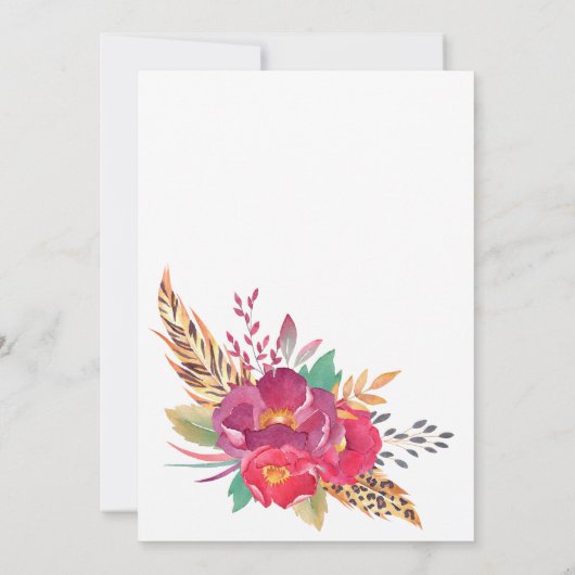 水彩フローラサファリ生誕通知カード 案内状 (裏面)