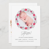 水彩フローラサファリ生誕通知カード 案内状 (正面/裏面)