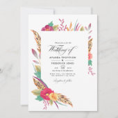 水彩フローラサファリ結婚の写真 招待状 (正面)