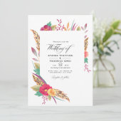 水彩フローラサファリ結婚の写真 招待状 (スタンド正面)