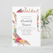 水彩フローラサファリ結婚ーズリハーサルディナー 招待状 (スタンド正面)