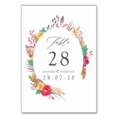 水彩フローラサファリ結婚ーズ テーブルナンバー (裏面)