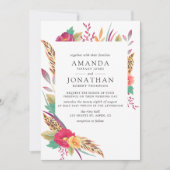 水彩フローラサファリ結婚ーズ 招待状 (正面)