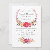 水彩フローラサファリ結婚ーズ 招待状 (正面)