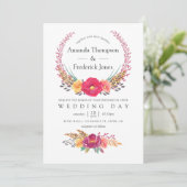 水彩フローラサファリ結婚ーズ 招待状 (スタンド正面)