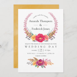 水彩フローラサファリ結婚ーズ 招待状