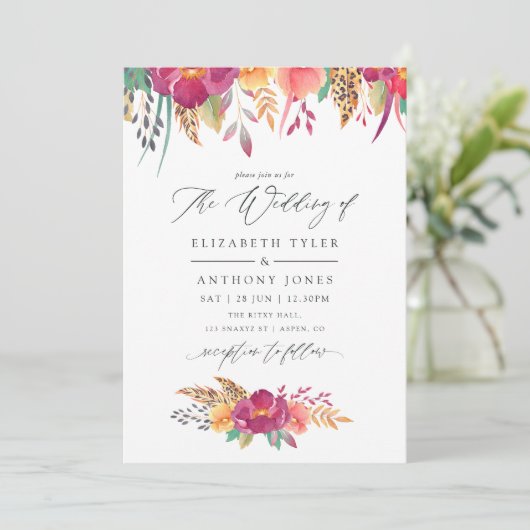 水彩フローラサファリ結婚ーズ 招待状 (スタンド正面)