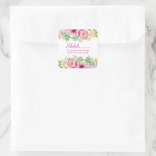 水彩フローラサプライズパーティー スクエアシール (バッグ)