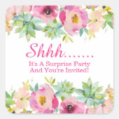 水彩フローラサプライズパーティー スクエアシール (正面)